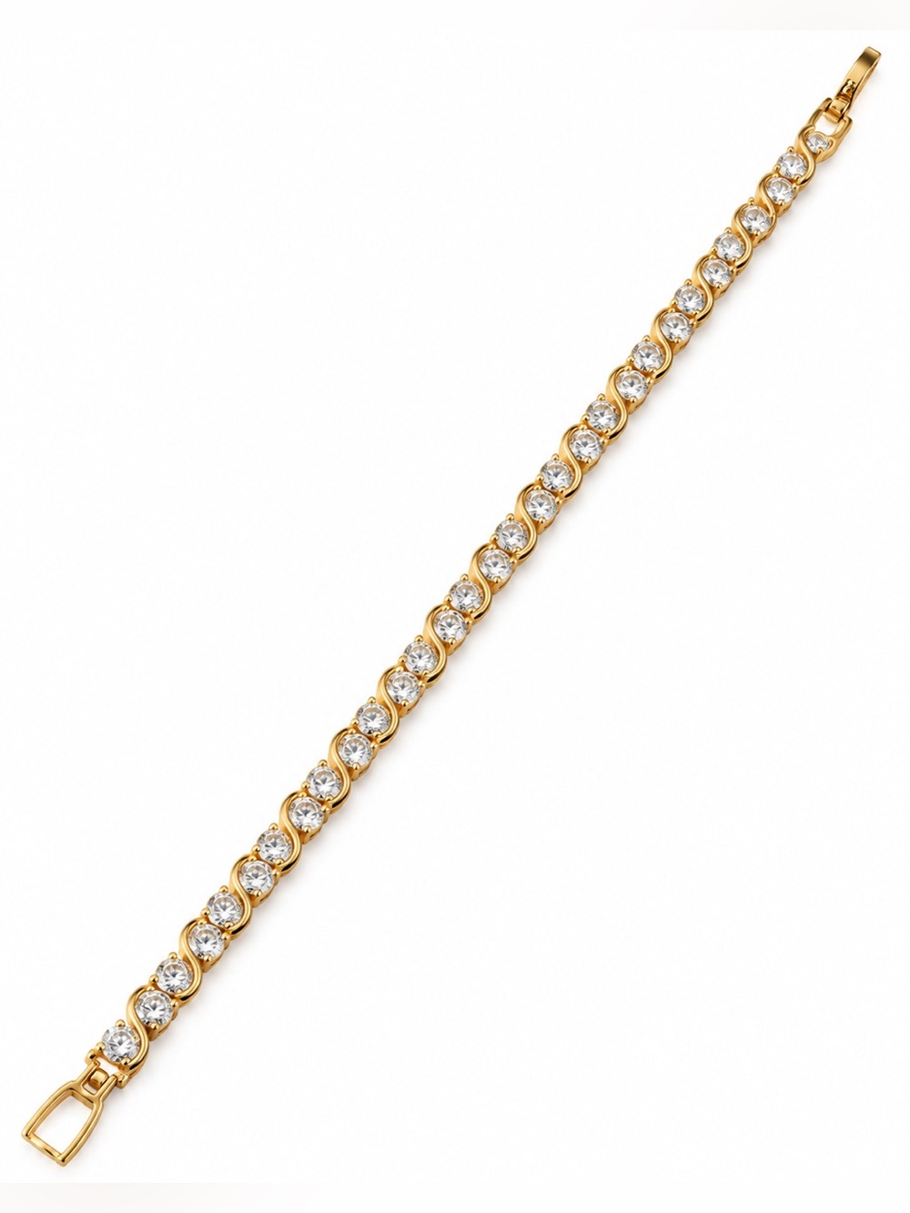 Gold Filled NEW Crystal Tennis Bracelet, Box Included
